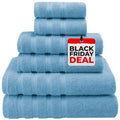 American Soft Linen 100% Turkish Carde Cotton 6 Piece Towel Set, 560 GSM Towels for Bathroom, Super Soft 2 Bath Towels 2 Hand To