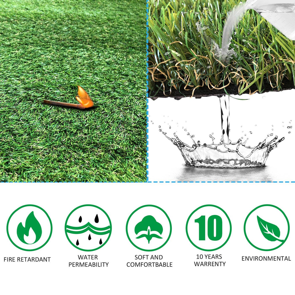Petgrow Realistic Artificial Grass Turf -5Ftx10Ft(50 Square Ft), Thick Fake Grass Pet Dog Mat Pad With Drain Holes- Indoor Outdo