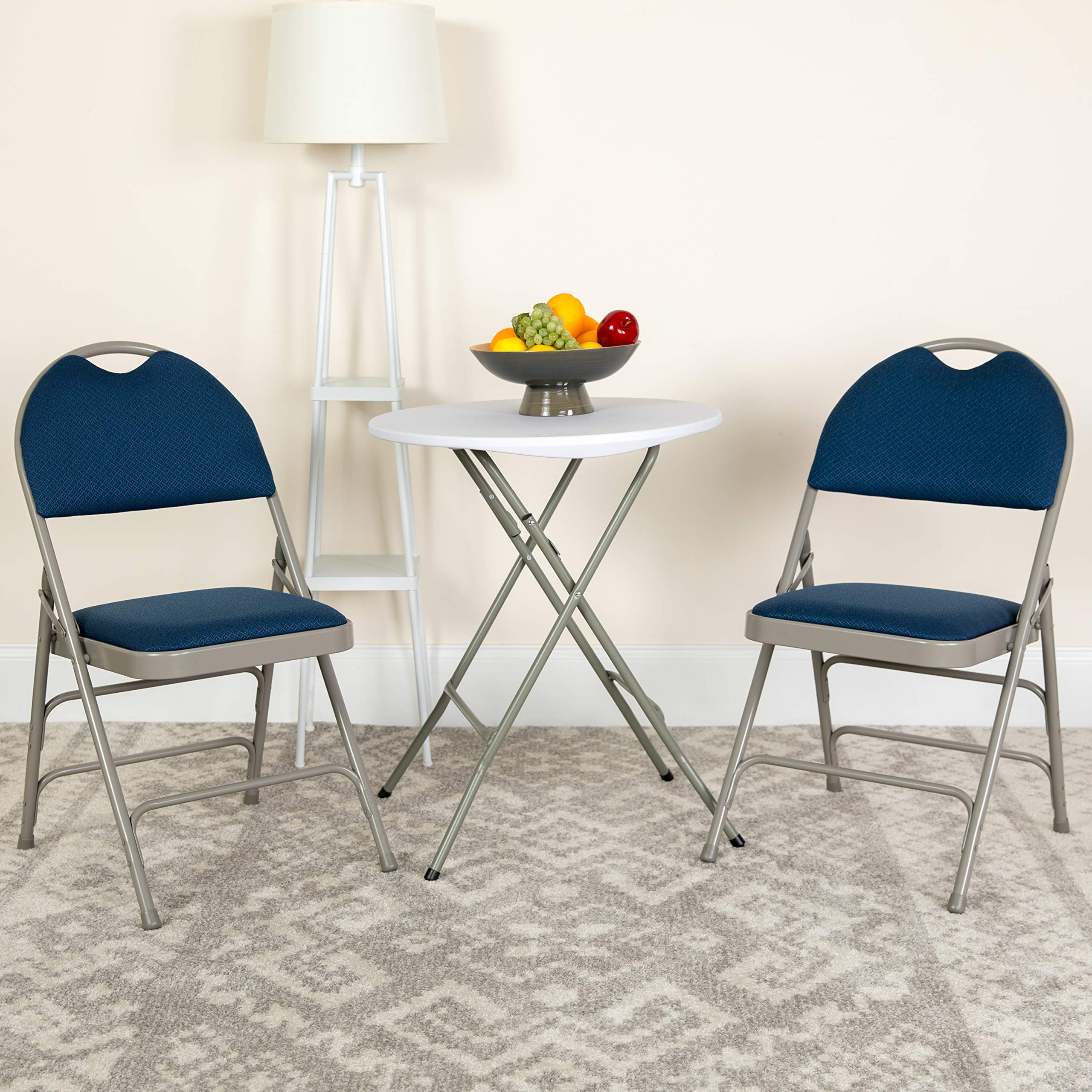 Hercules Series Folding Chair [Set Of 2] Finish: Navy