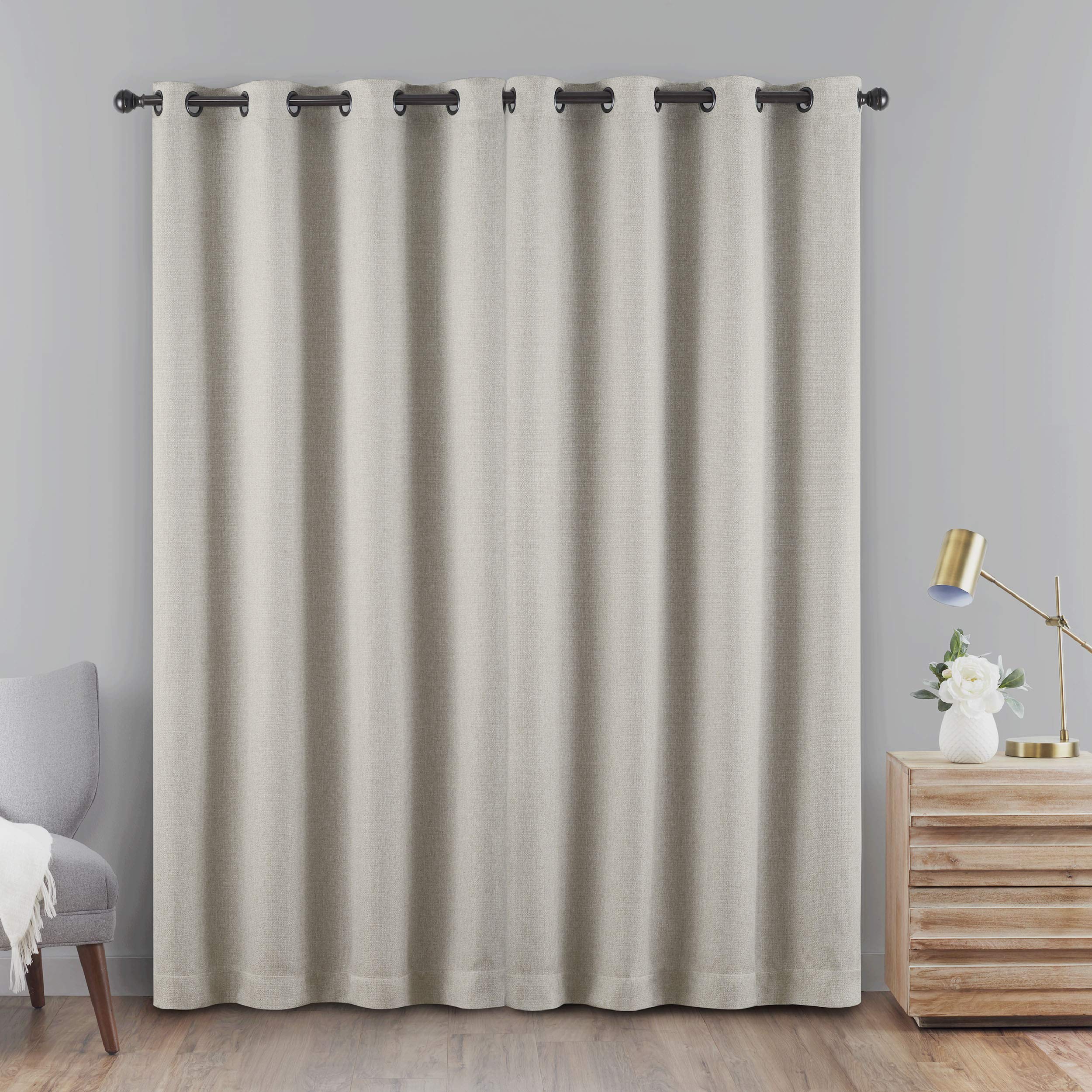 Eclipse Cara Grommet Top Curtains For Bedroom, Single Panel, 50'' X 84'', Linen