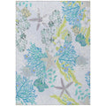 Addison Rugs Surfside Asr31 Aqua 8' X 10' Indoor Outdoor Area Rug, Easy Clean, Machine Washable, Non Shedding, Bedroom, Living Room, Dining Room, Kitchen, Patio Rug