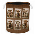 Billaion Highland Cow Decor Gifts Laundry Basket,Rustic Farm Calf Laundry Hamper Waterproof Collapsible Clothes Storage Bin Orga