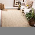 SAFAVIEH Natural Fiber Collection Area Rug - 6 x 9, Natural & Dark Brown, Border Herringbone Seagrass Design, Easy Care, Ideal