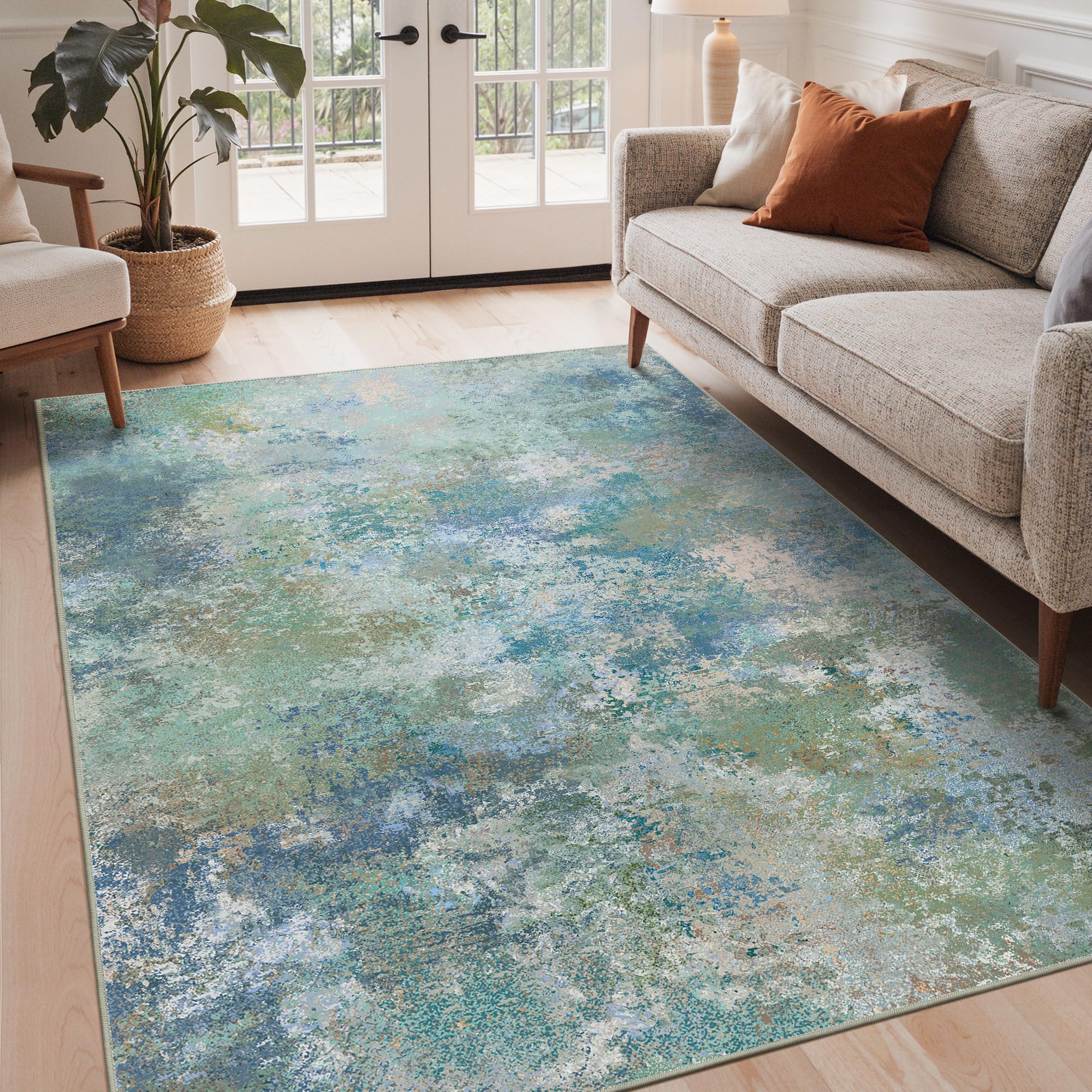 GENIMO Washable Rugs 6x9 Area Rugs for Living Room Bedroom, Modern Lightweight Rug Ultra Soft Indoor Area Rugs 6x9 for Dining Ro