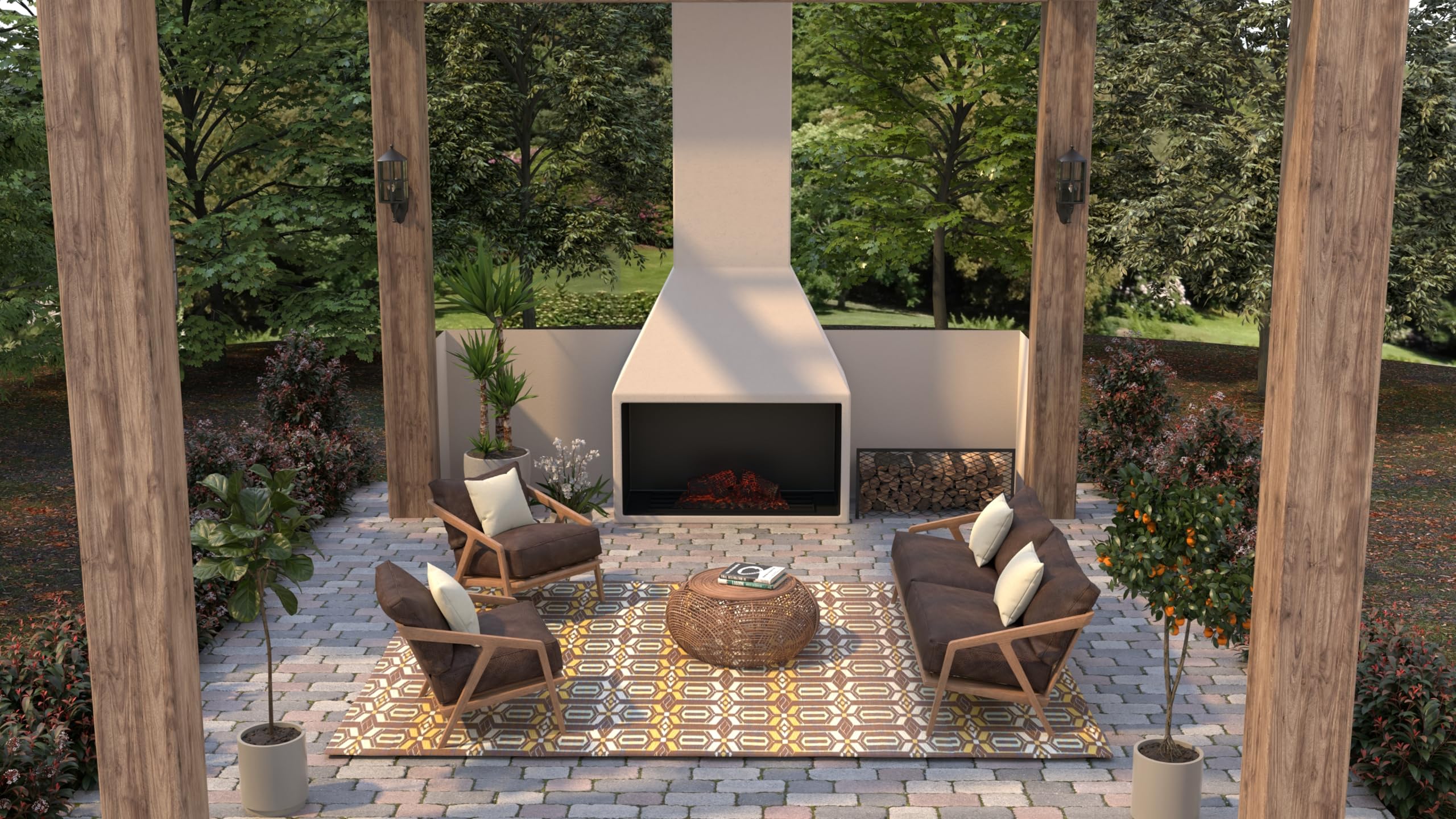 Mad Mats Geometric Outdoor Rug, Reversible Plastic Mat (4' X 6', Moroccan - Arts & Crafts)