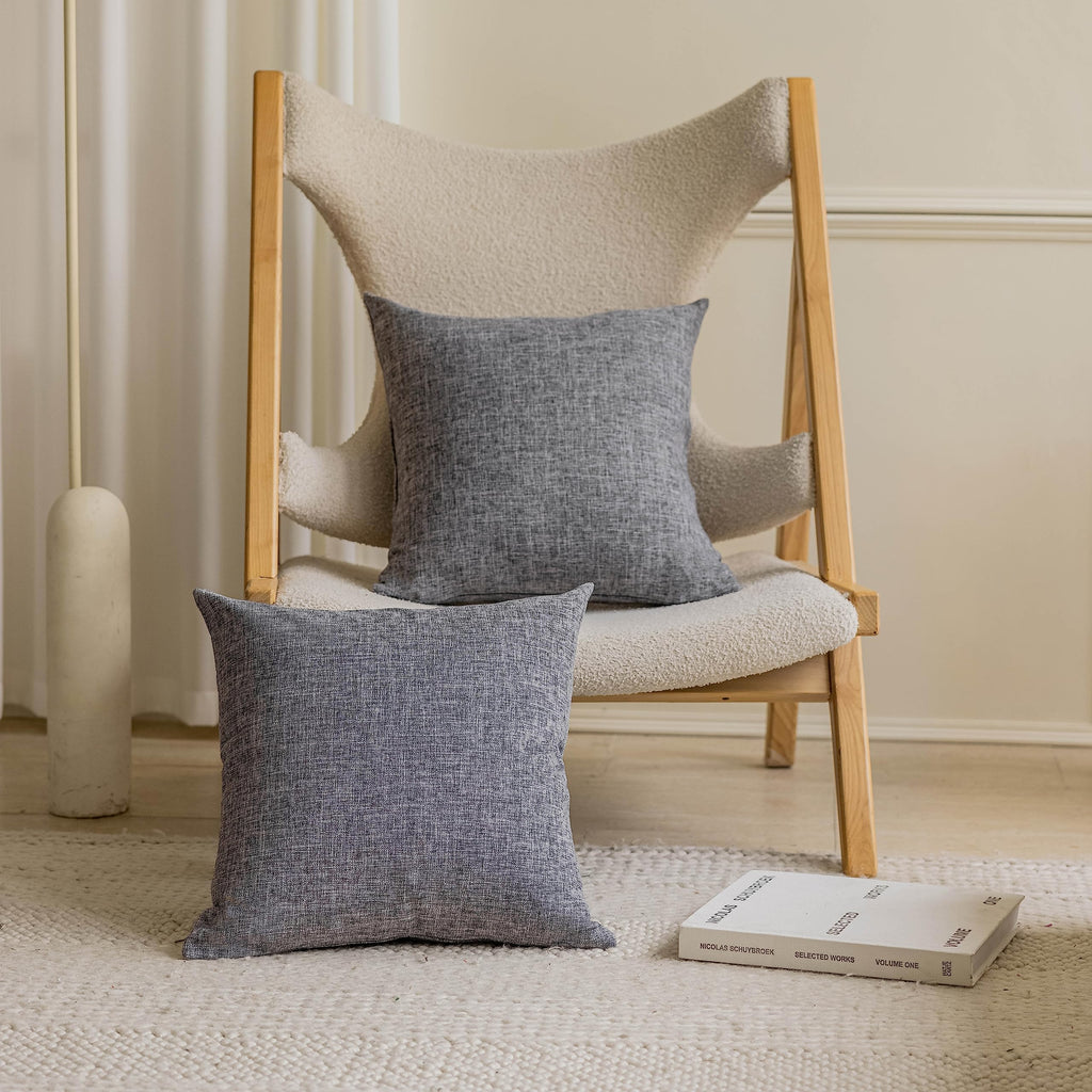 Home Brilliant 20X20 Pillow Cover Linen Decorative Throw Pillow For Bed, Couch, Sofa, Living Room, 1 Pc, 20 X 20 Inch, Ash Grey