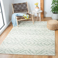 SAFAVIEH Adirondack Collection Area Rug - 51 x 76, Ivory & Green, Modern Diamond Distressed Design, Non-Shedding & Easy Care, 