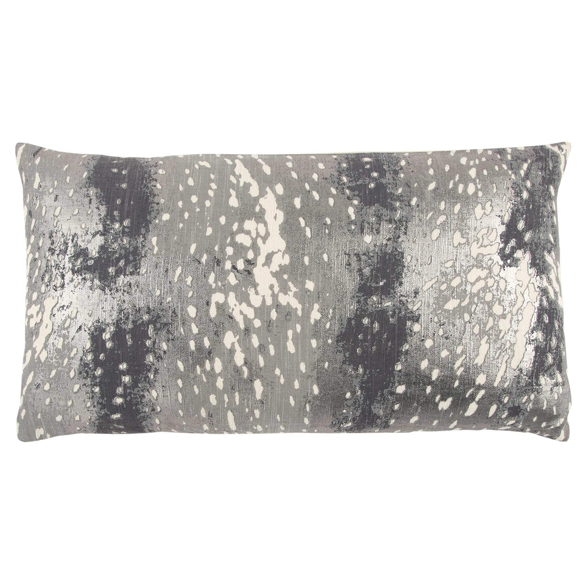 Rizzy Home | T13081 | 14&quot;x26&quot; Gray/Black/Metallic Decorative Pillow | Down Fill