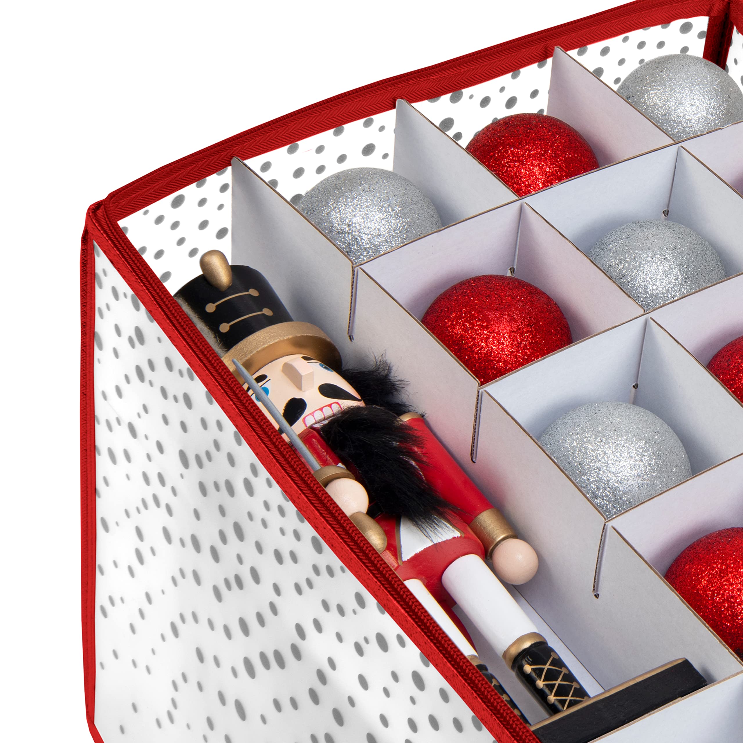 Simplify Organizer Container, Holds Total Of 224 Amongst 2 Bags, 2.5    Slots, Durable, See Through For Easy Viewing Ornament St