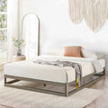 Mellow 9 Metal Platform Bed Frame w/Heavy Duty Steel Slat Mattress Foundation (No Box Spring Needed), Queen, Grey