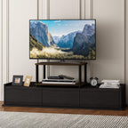 Furinno Turn-N-Tube No Tools 2-Tier Elevated TV Stand, Plastic Round Tubes, Columbier Walnut/Black