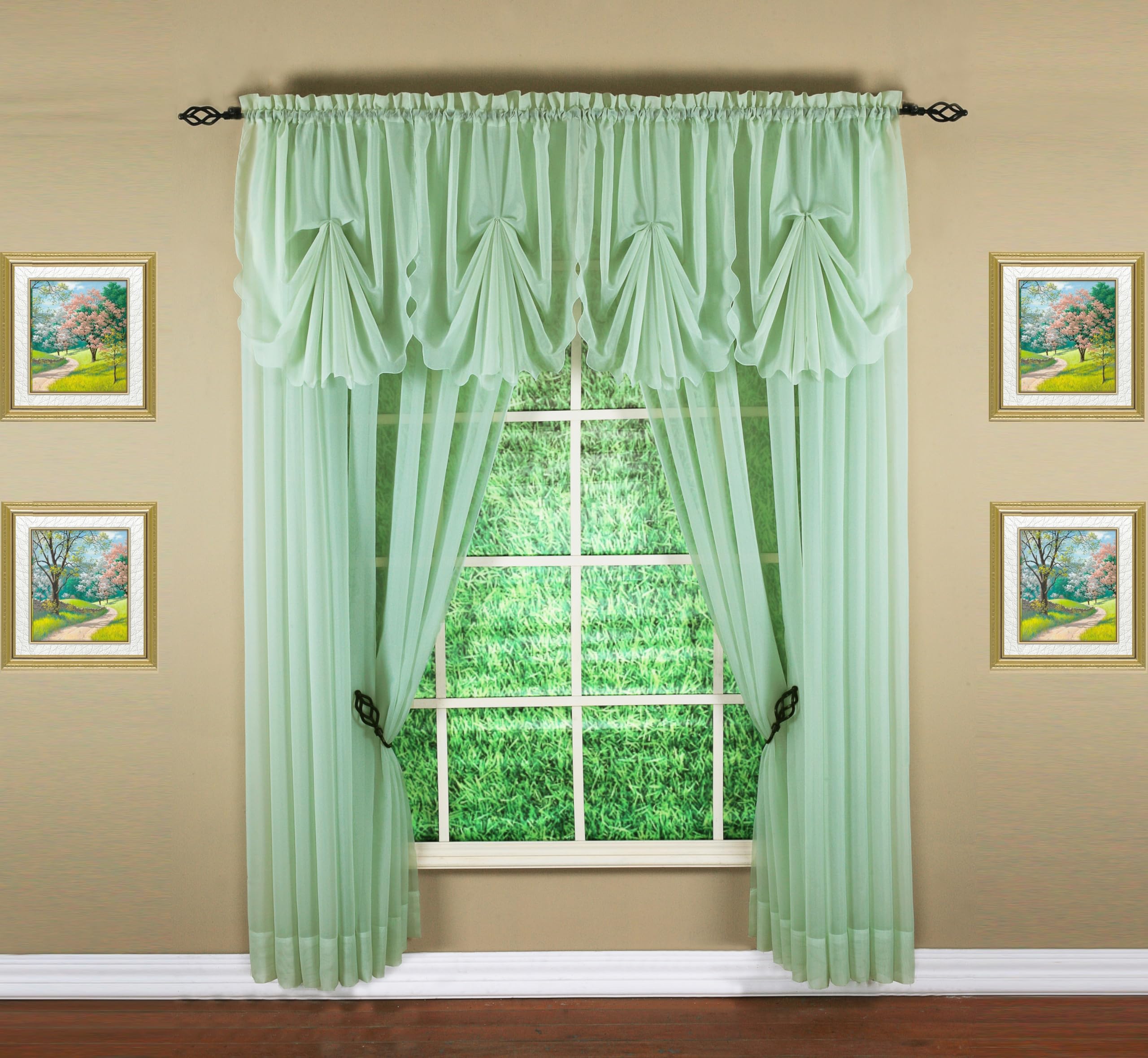 Today'S Curtain Emelia Original Voile Panel 108', Sage, 60' W X 108' L