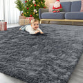 OLANLY 8x10 Machine Washable Large Area Rugs for Living Room, Bedroom, Soft Fluffy Shaggy Bedside Rug, Indoor Floor Carpet for K