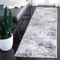 SAFAVIEH Amelia Collection Runner Rug - 22 x 12, Grey & Ivory, Modern Abstract Design, Non-Shedding & Easy Care, Ideal for Hig