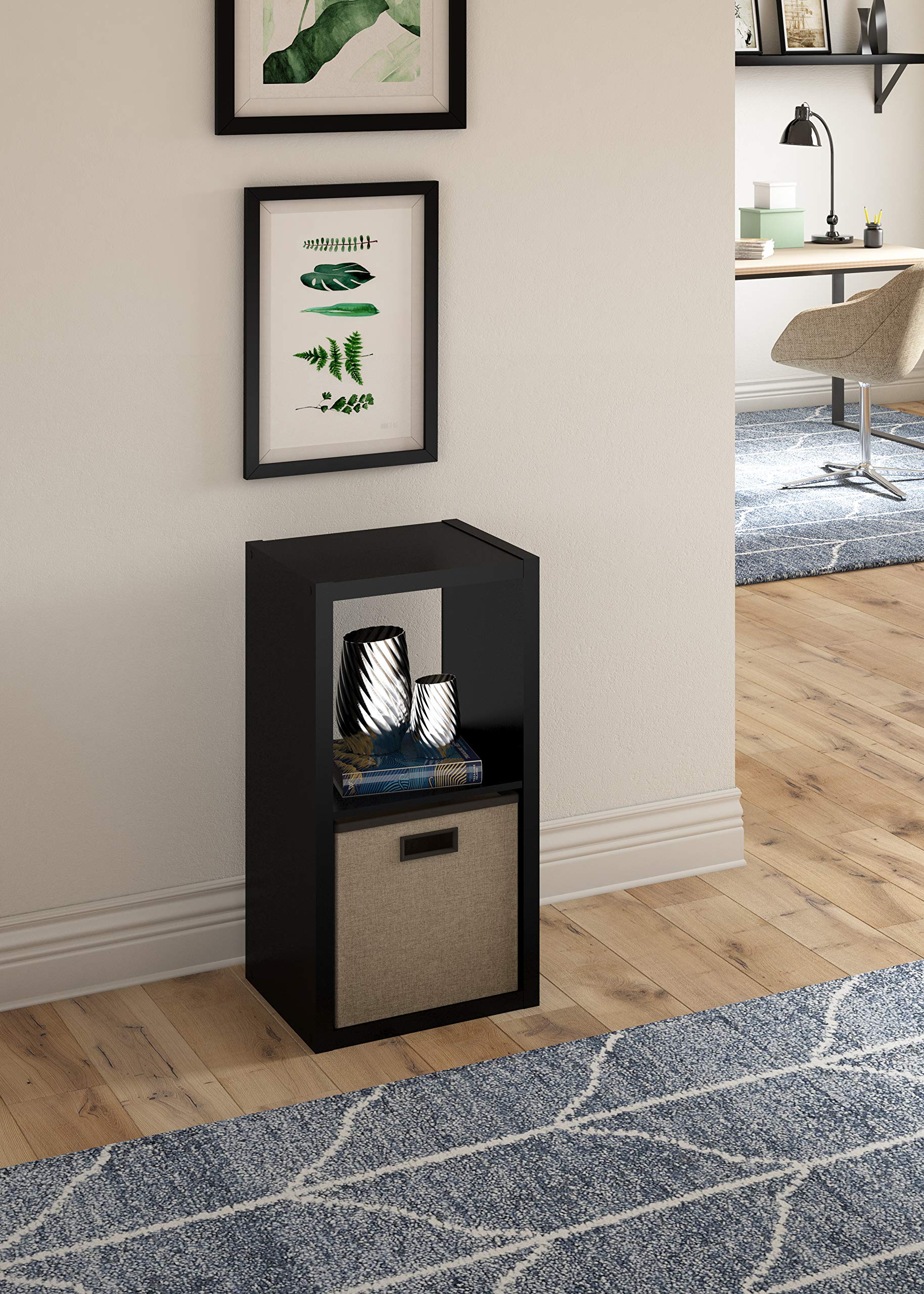 Closetmaid 4540 Decorative Open Back 2-Cube Storage Organizer, Black