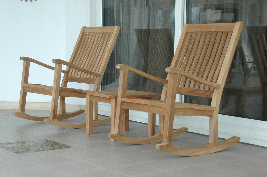 Anderson Teak Set-4 Del-Amo 3 Piece Rocker Outdoor Armchair Set