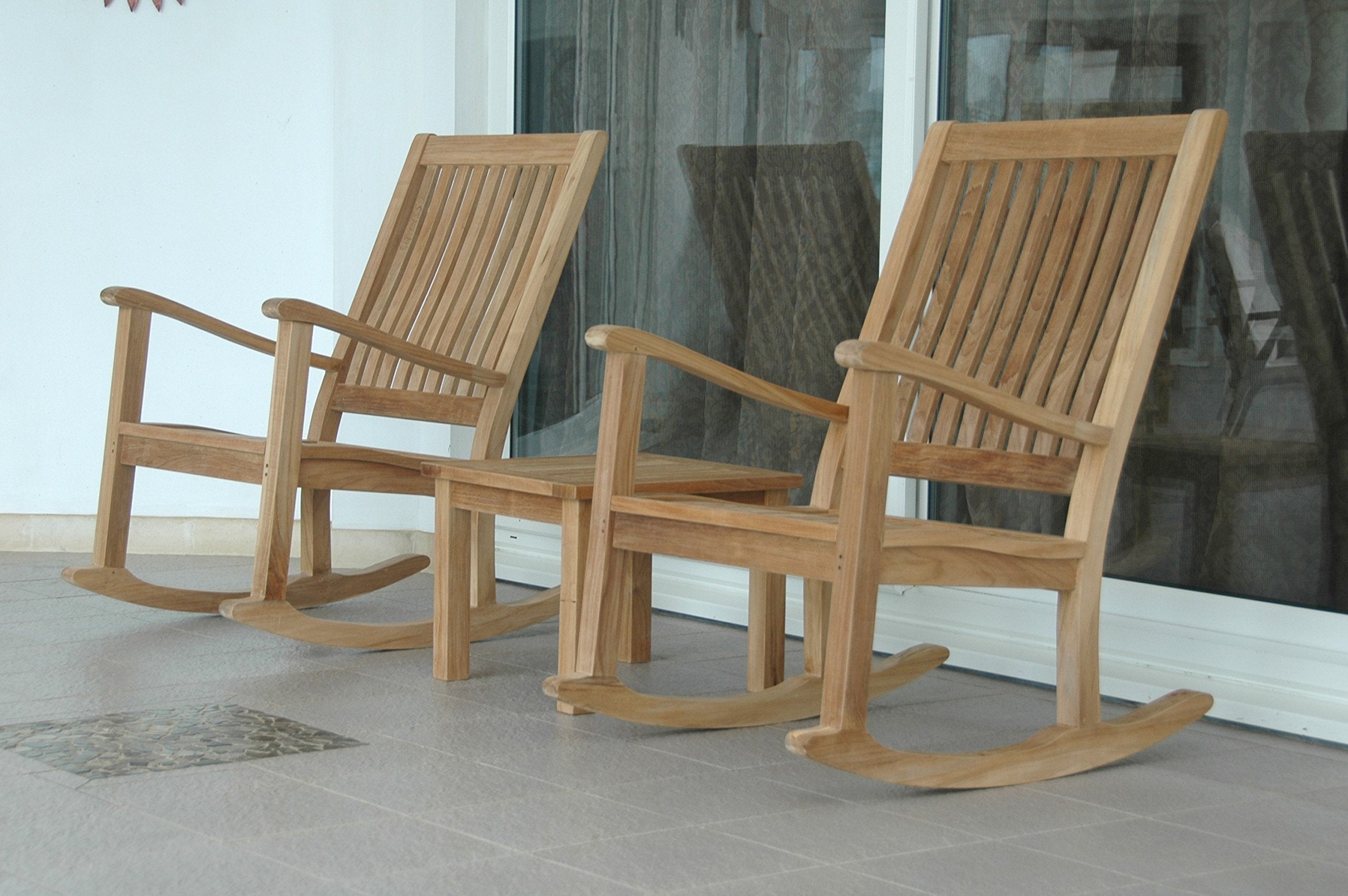 Anderson Teak Set-4 Del-Amo 3 Piece Rocker Outdoor Armchair Set