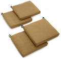 Blazing Needles Outdoor Spun Poly 19-Inch by 20-Inch by 3-1/2-Inch All Weather UV Resistant Zippered Cushions, Wheat, Set of 4