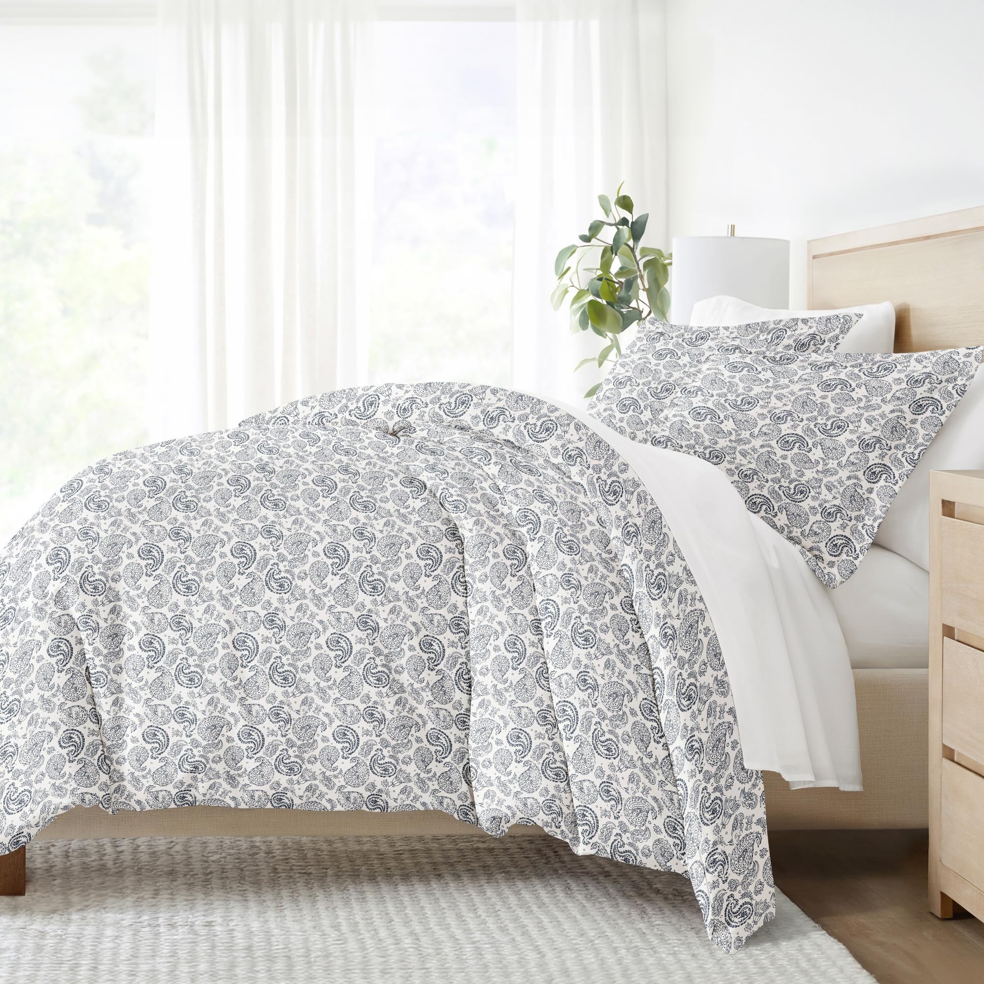 Linen Market Duvet Cover King Size (Navy) - Experience Hotel-Like Comfort With Unparalleled Softness, Exquisite Prints & Solid C