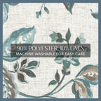 Elrene Home Fashions Sorrento Jacobean Floral Room-Darkening Window Curtain, 52 In X 95 In, Blue/Taupe