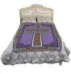 Pure Country Weavers Celtic Knots Cross Blanket - Purple & Teal - Gift Tapestry Throw Woven From Cotton - Made In The Usa (72X54