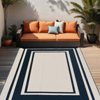 Rurality Outdoor Rug 9X12 Waterproof For Patio Clearance,Large Plastic Straw Mat For Camping,Porch,Rv,Reversible,Black And Beige