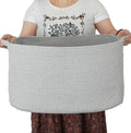 XUANGUO Large Rectangle Blankets Basket Living Room 22''x17''x12'' Woven Cotton Rope Storage Basket for Nursery Toy Basket for K