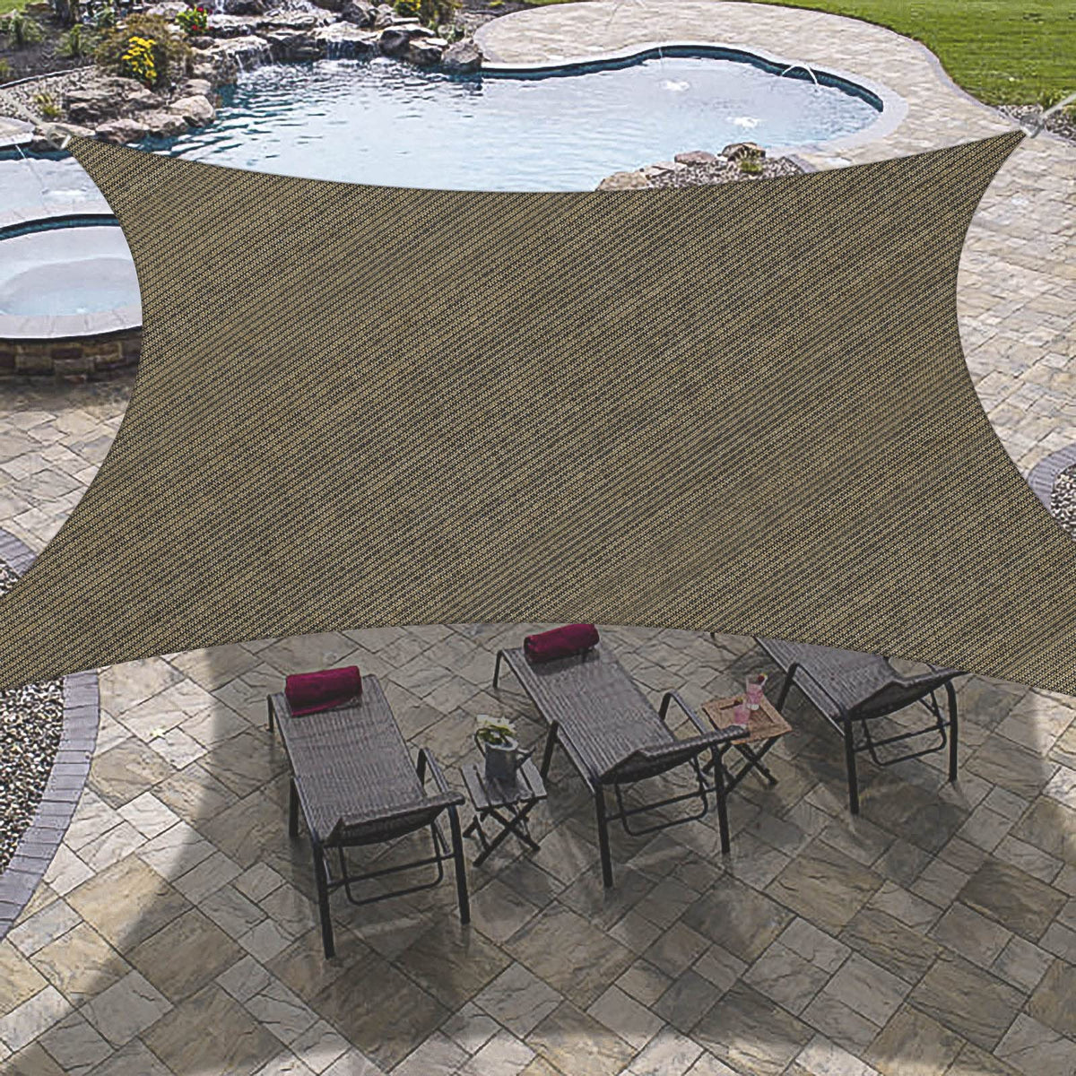 Outdoorlines Rectangle Sun Shade Sails For Patios 16 X 20 Ft - Sun Uv Blocking Outdoor Canopy, Sunshades For Backyard, Lawn And