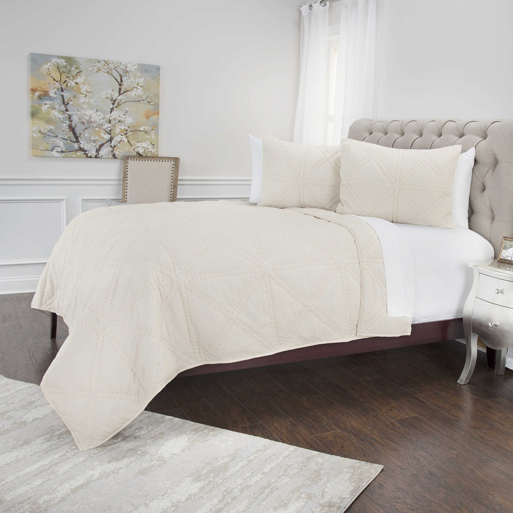 Rizzy Home Polyester Quilt 90"x92" Brown/Neutral Solid QLTBQ4835NT009092