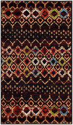 Safavieh Amsterdam Collection Accent Rug - 3' X 5', Black & Multi, Moroccan Boho Design, Non-Shedding & Easy Care, Ideal For Hig
