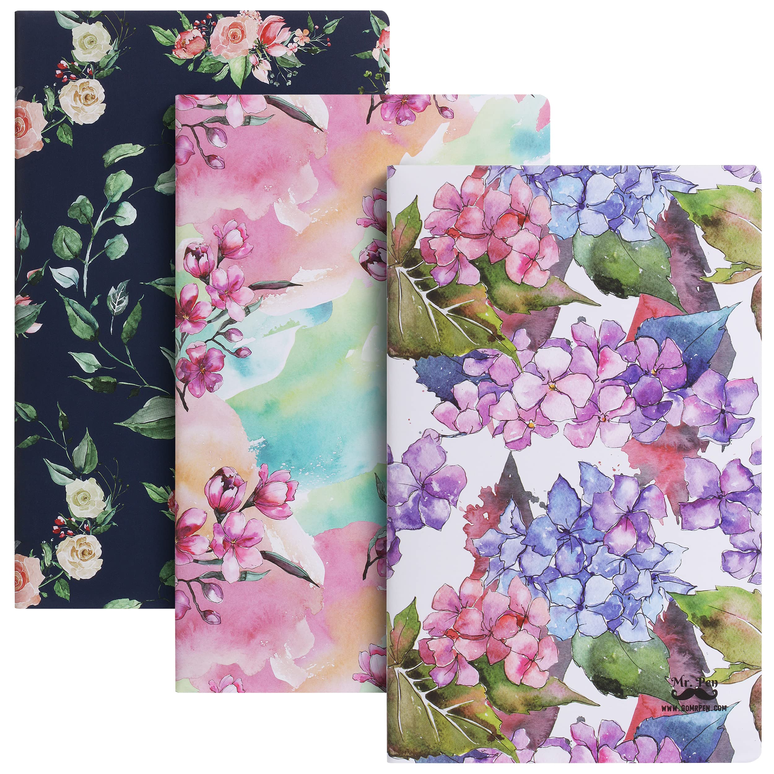 Mr. Pen- Floral Pocket Notebook, 3 Pc, 5   X8   , Soft Cover, Bible Pocket Notebook, Small Notebooks, Cute Notebook, Mini Floral