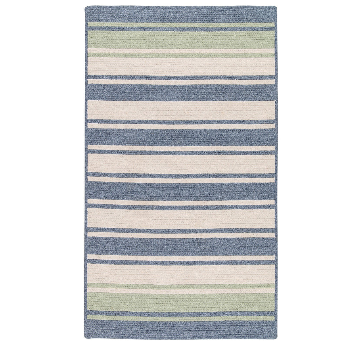 Frazada Stripe Rugs, 9 X 12, Light Blue & Mint