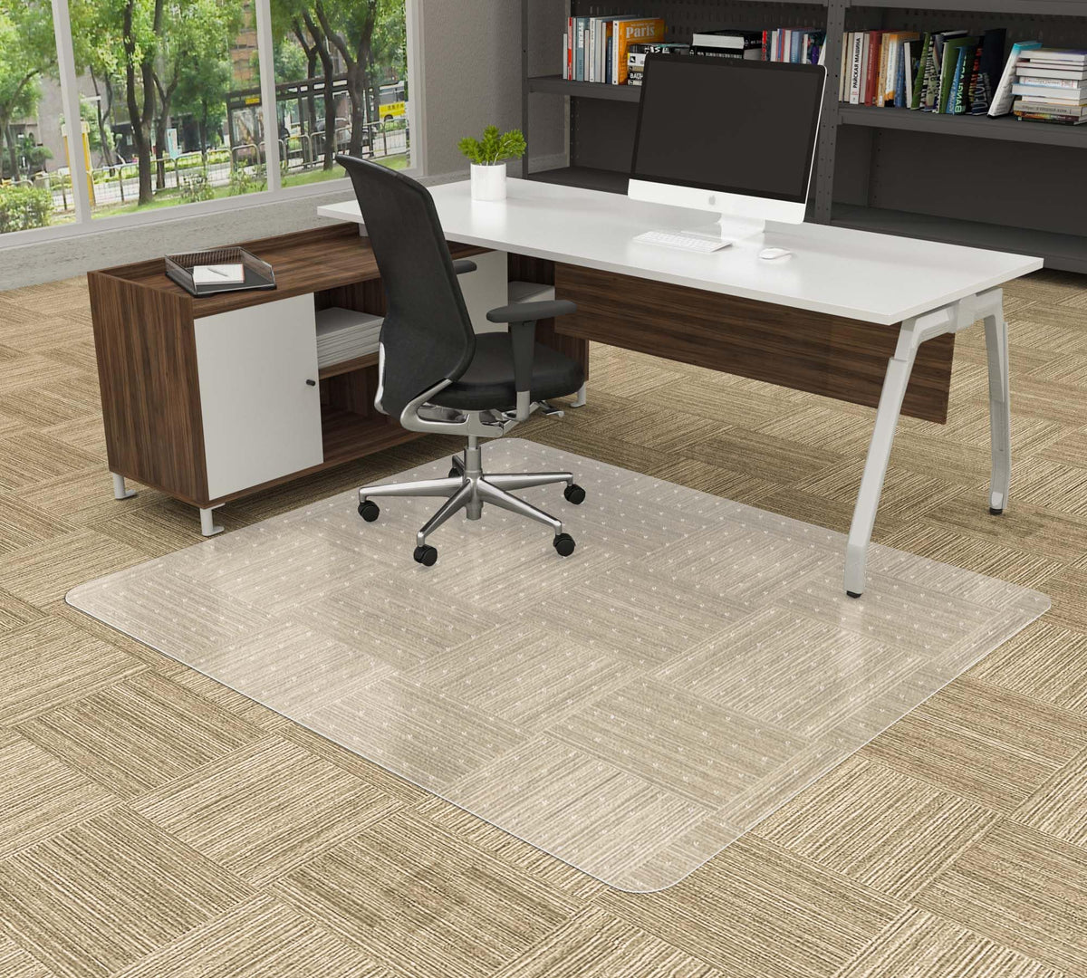 Amyracel Large Office Chair Mat For Low Pile Carpeted Floors - 48' X 60' Clear Desk Chair Floor Mat For Home & Offices, Easy G