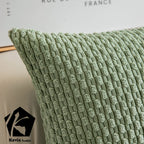Kevin Textile 2 Packs Decorative Throw Pillow Covers 18X18 Inch For Living Room Couch Bed Sofa, Soft Striped Corduroy Square Cushion Case 45X45 Cm, Farmhouse Boho Home Decor, Sage Green