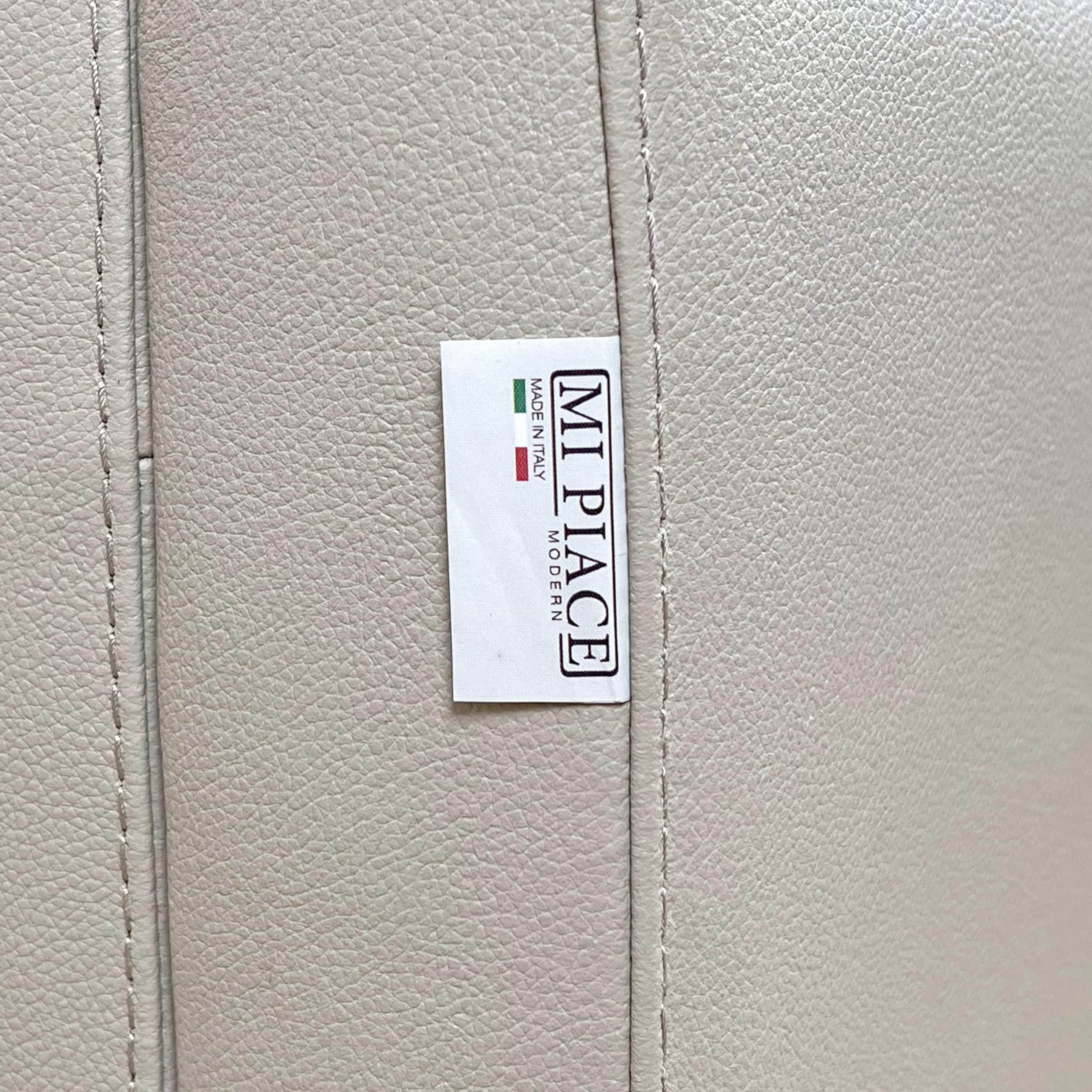 Acme Pacific Palisades Upholstery Pillow Top Arm Sofa in Beige Leather