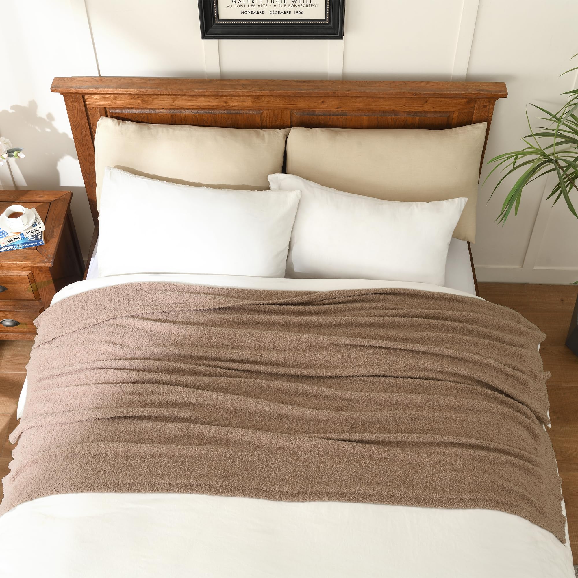 Jooja Knit Throw Blanket Super Soft Warm Blanket For Couch Lightweight Fluffy Blanket For Bed Sofa 60X80 Inches Dusty Rose