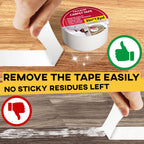 Carpet Tape Double Sided - Rug Tape Grippers For Hardwood Floors And Area Rugs - Carpet Binding Tape Strong Adhesive And Removab