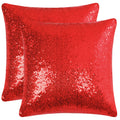 Uxcell 2 Pcs Sequin Throw Pillow Covers, Shiny Sparkling Comfy Satin Cushion Covers, Decorative Pillowcases For Party/Christmas/