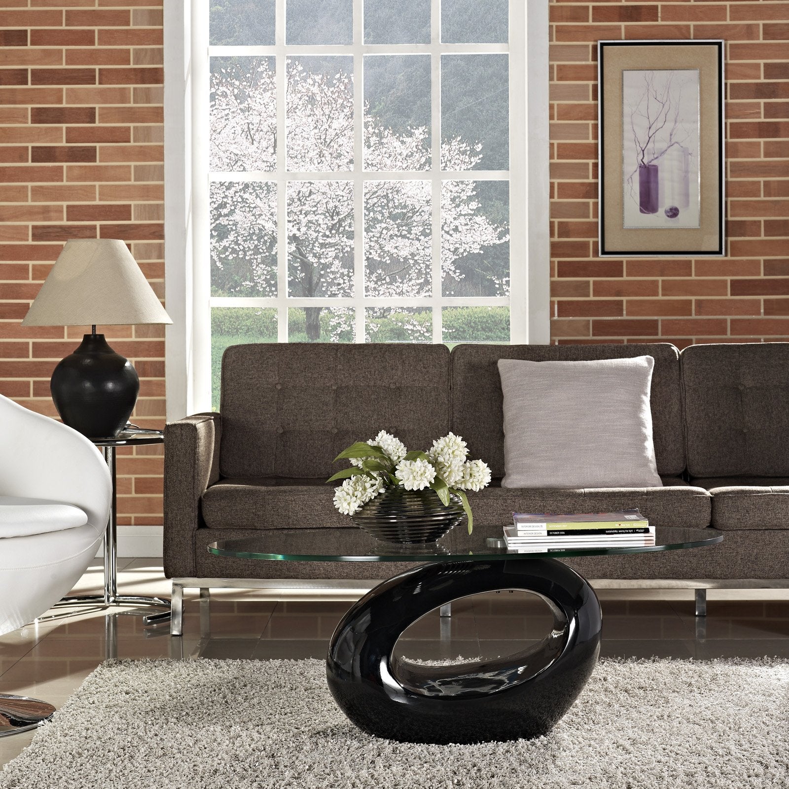 Modern Oval Coffee Table In Black
