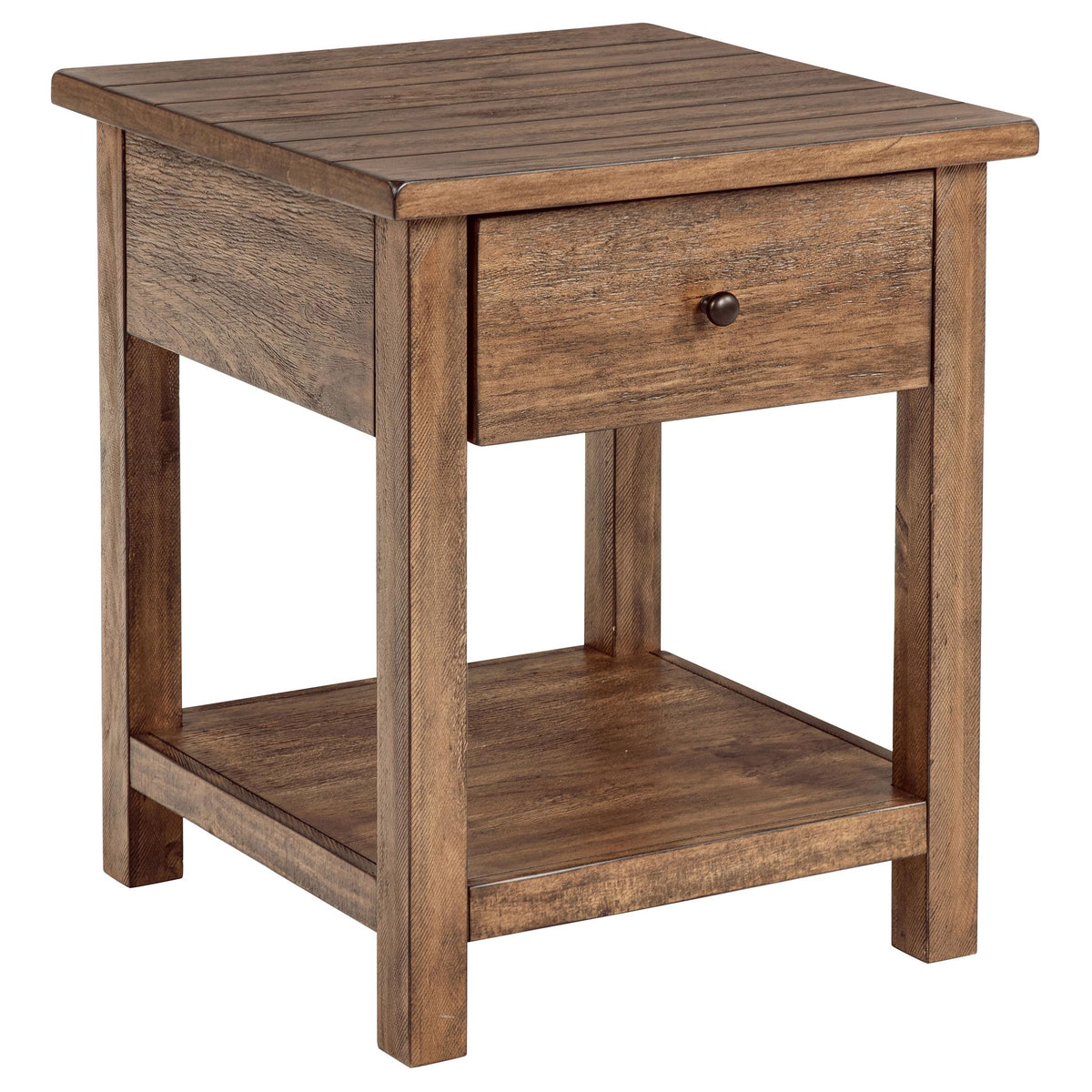 Coaster Home Furnishings Payne 1-Drawer Wood End Table with Shelf Distressed Brown