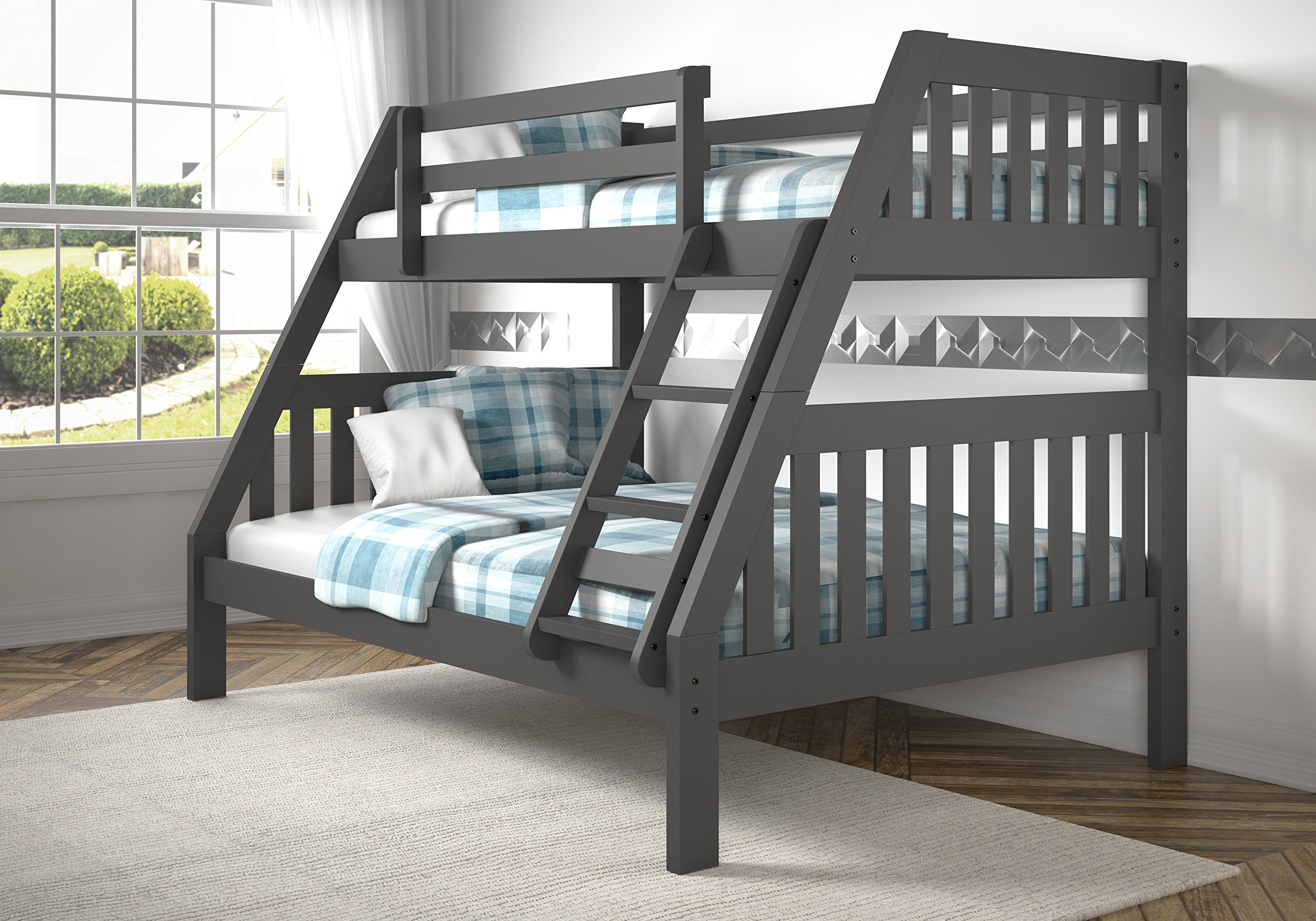 Donco Kids Austin Mission Twin Over Full Dark Grey Bunkbed