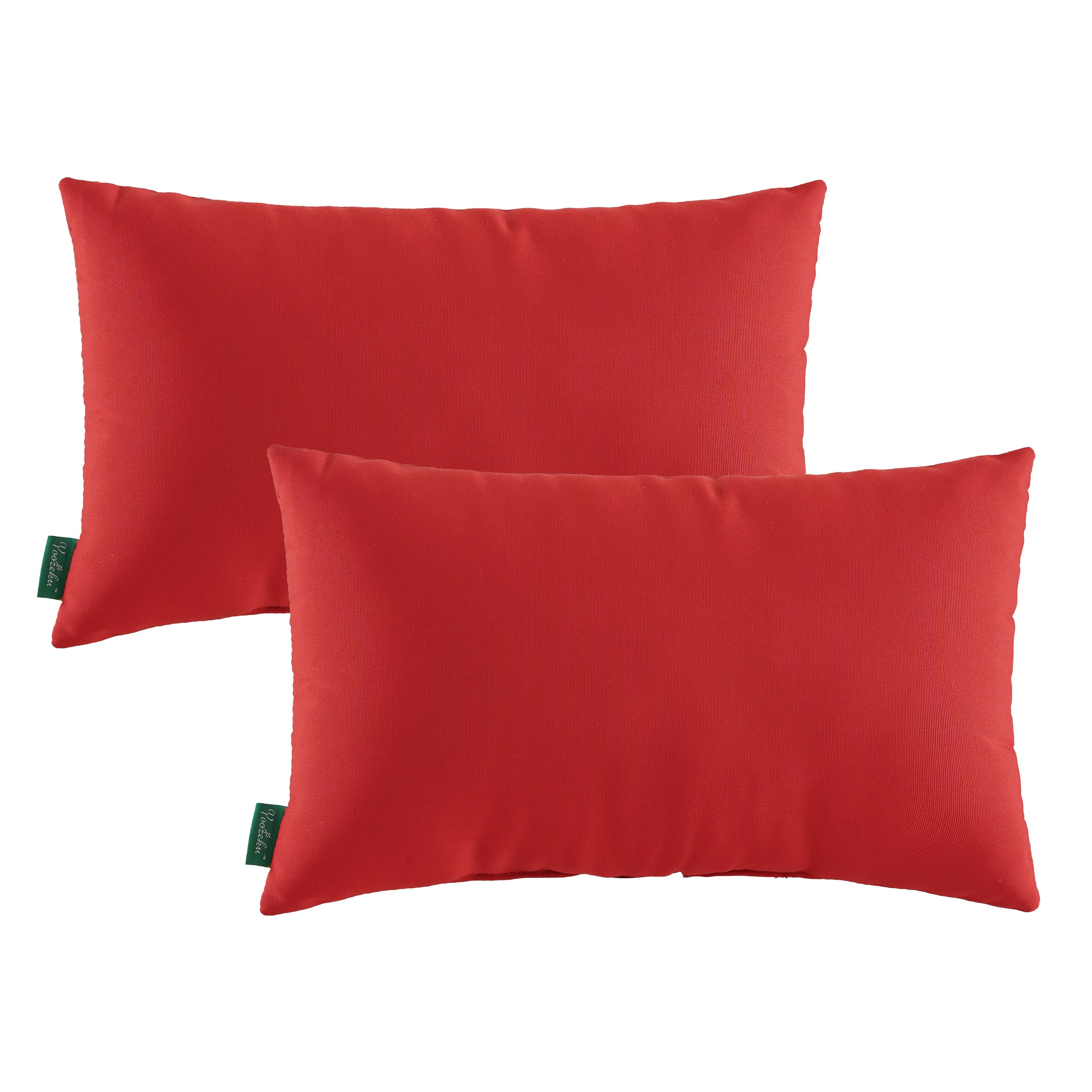 Yoozeku Indoor Outdoor Lumbar Pillows,Waterproof Outdoor Pillows Set Of 2 For Patio Furniture,12  20 Inch,Red