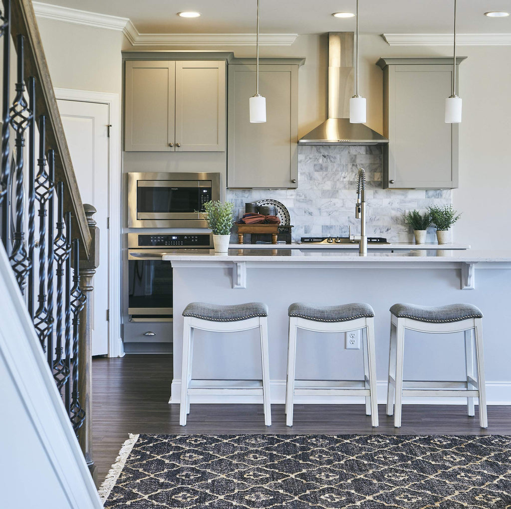 New Ridge Home Goods Zoey 31in. Bar-Height Backless Wood Narrow Saddle-Seat Barstool with Nailhead Trim, Alabaster White