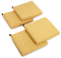 Blazing Needles Outdoor Spun Poly 19-Inch by 20-Inch by 3-1/2-Inch All Weather UV Resistant Zippered Cushions, Lemon, Set of 4