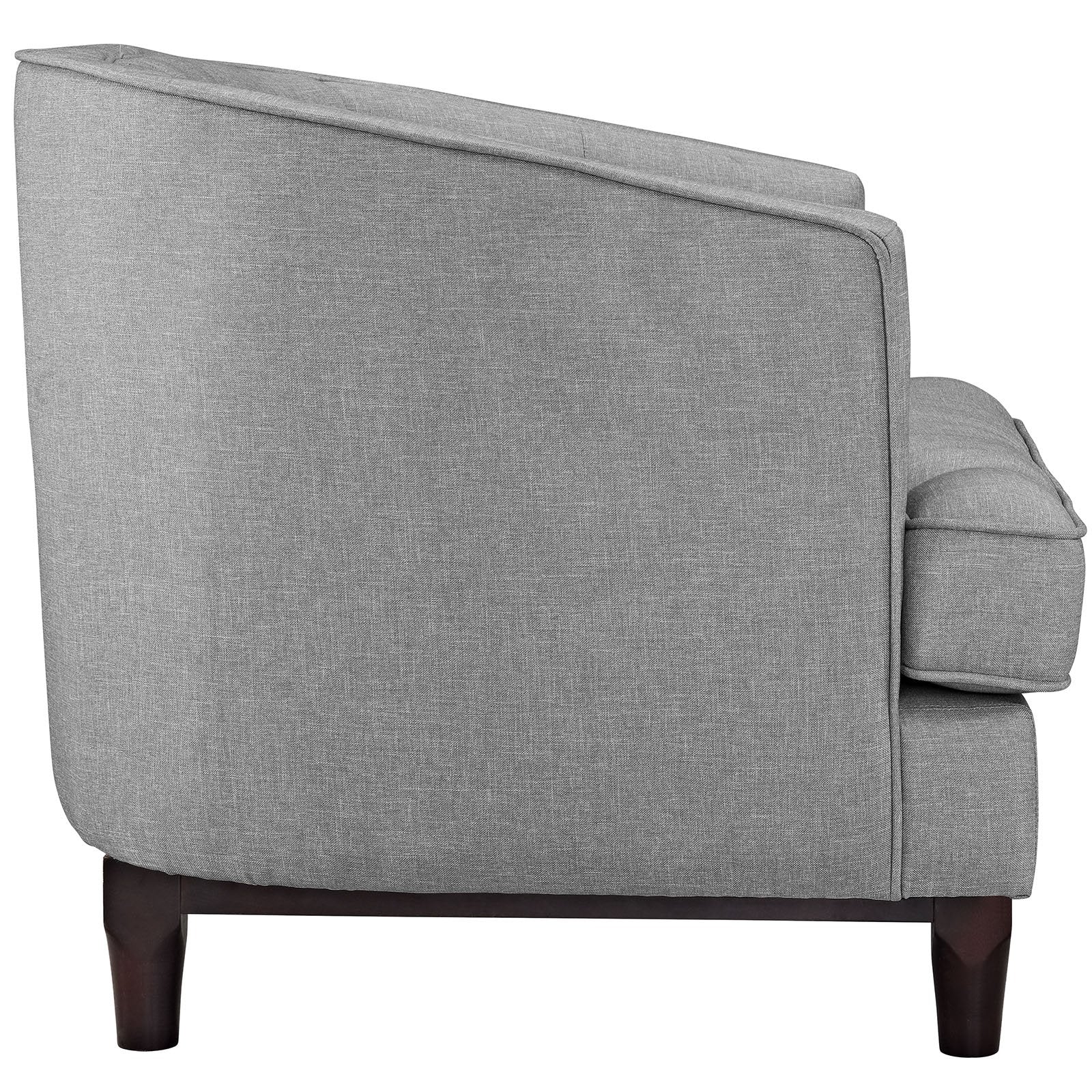 Modway Coast Upholstered Fabric Contemporary Modern Sofa And Two Armchair Set In Light Gray