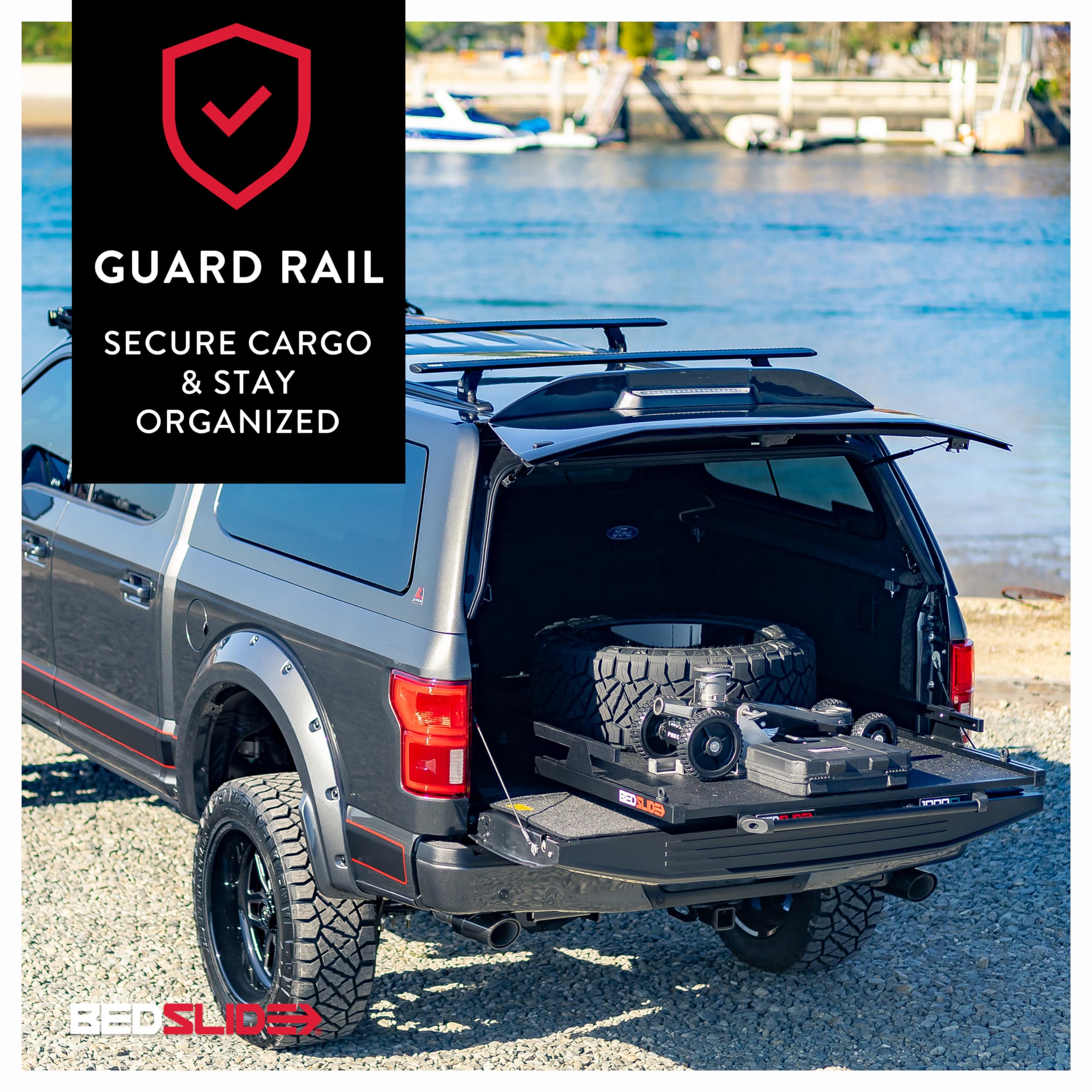 Bedslide 1000 Classic Sliding Truck Bed Organizer, 53 X 37-Inch, Capacity 1000 Lbs, Truck Bed Storage Drawer, Silver