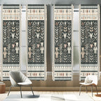 Ambesonne Neutral Window Curtains Pack of 2, Cartoonish Bears Nordic Scandi Themed Leaves Botanical Hearts Minimal Tones, Lightw