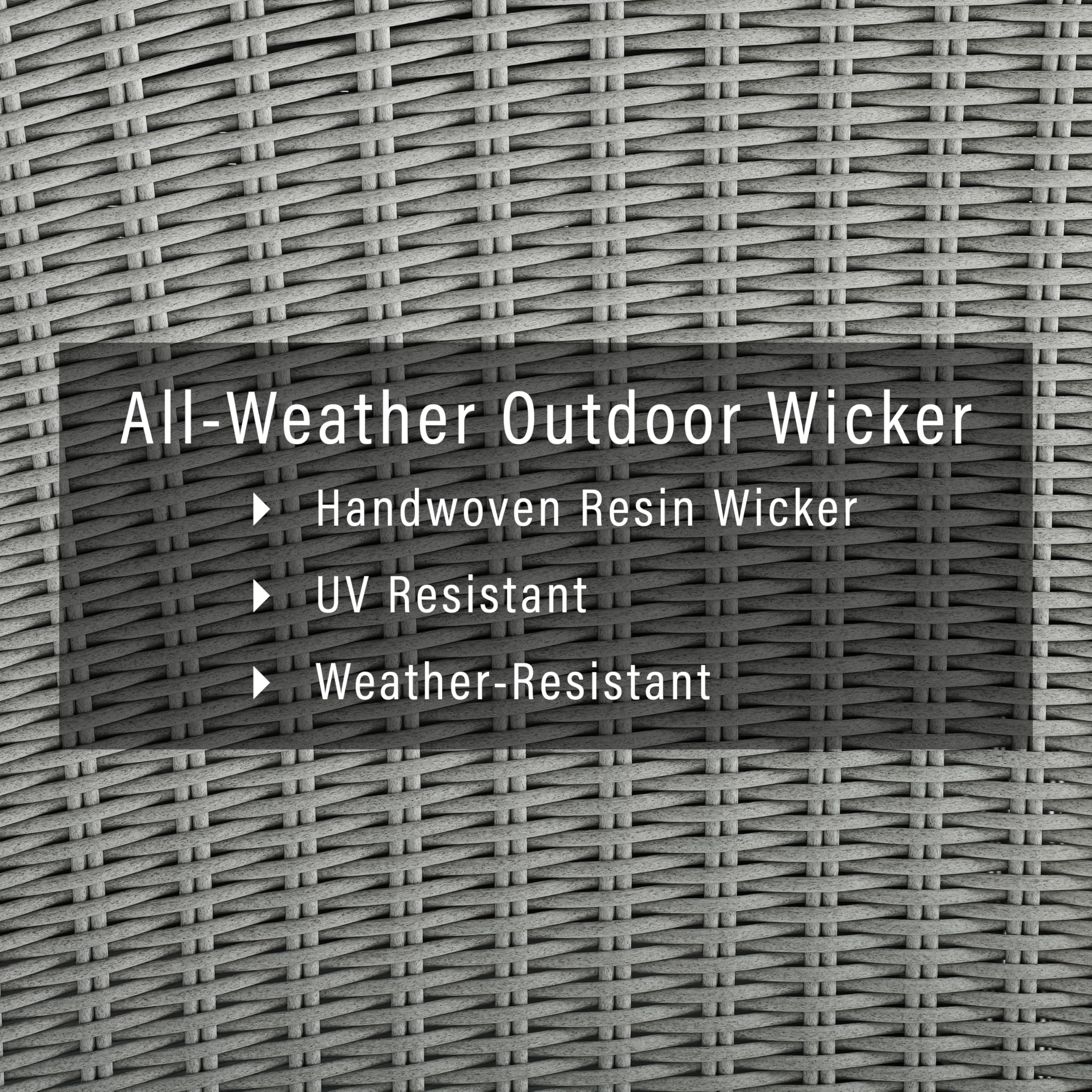 Crosley Furniture Bradenton All Weather Rattan Wicker Outdoor Sectional Coffee Table For Patio, Deck, Porch, Gray