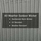 Crosley Furniture Bradenton All Weather Rattan Wicker Outdoor Sectional Coffee Table For Patio, Deck, Porch, Gray