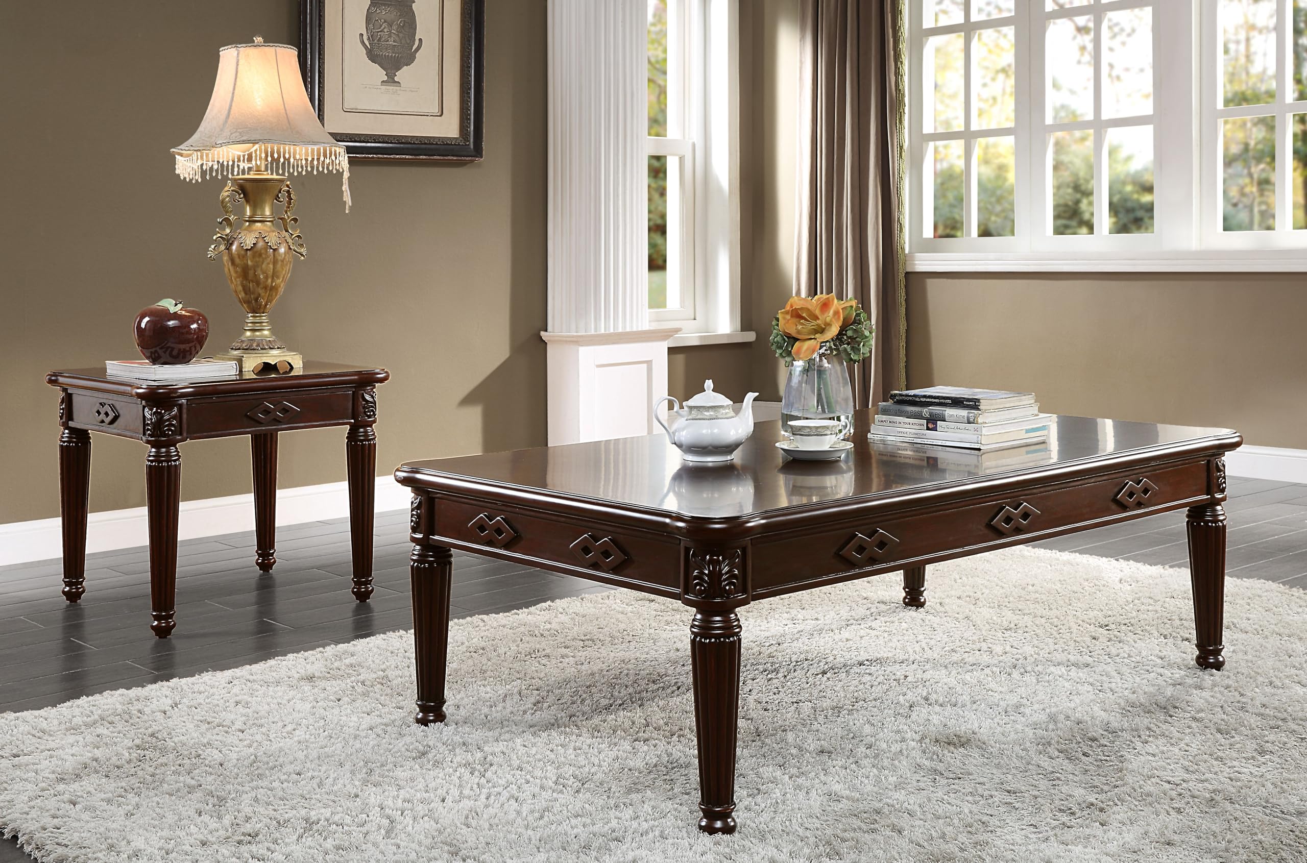 Acme Furniture Rectangular Wood Coffee Table in Espresso Finish